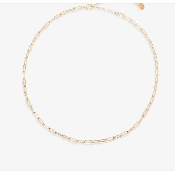 Waterproof Dainty Gold Paperclip Chain Necklace &  Gemstone Beaded Bracelet - Picture 9 of 9